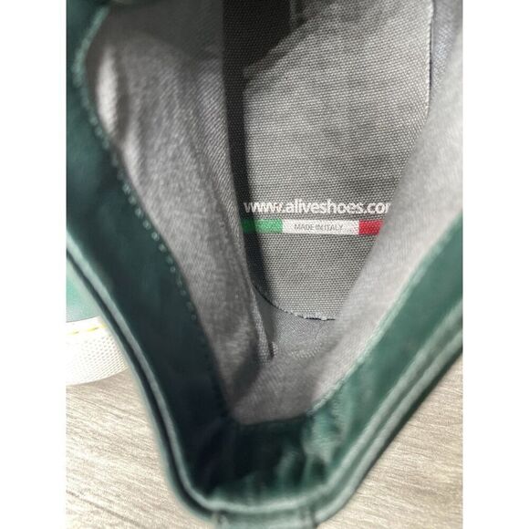 RENZO DERBY Elijah John Yarra (PH) Aevolo Green Leather Yellow Lace Sneakers 40 - Picture 12 of 16